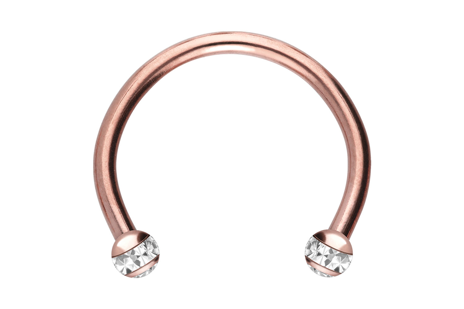 Chirurgenstahl Hufeisenring Piercing EPOXY-RING-KUGELN + KRISTALLE